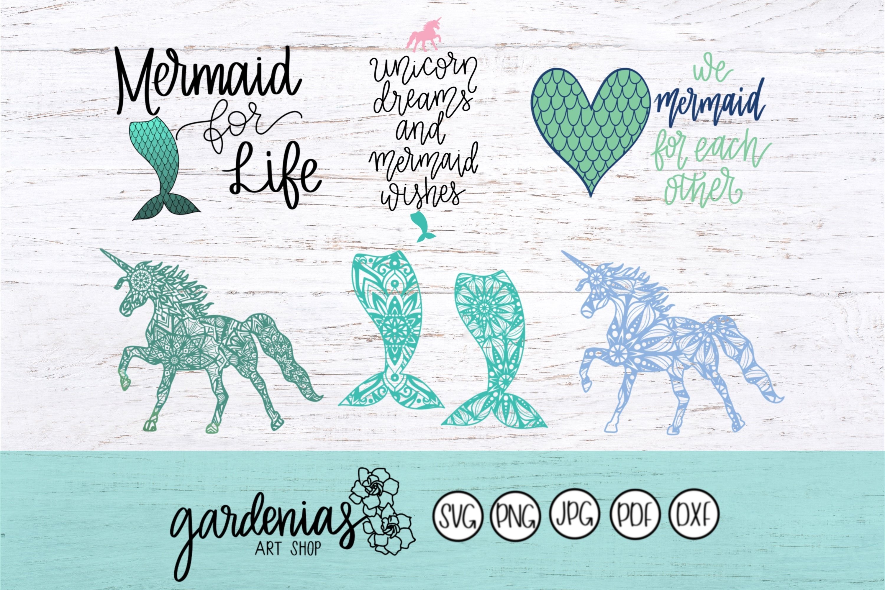 Download Mermaid And Unicorn Mini Bundle So Fontsy