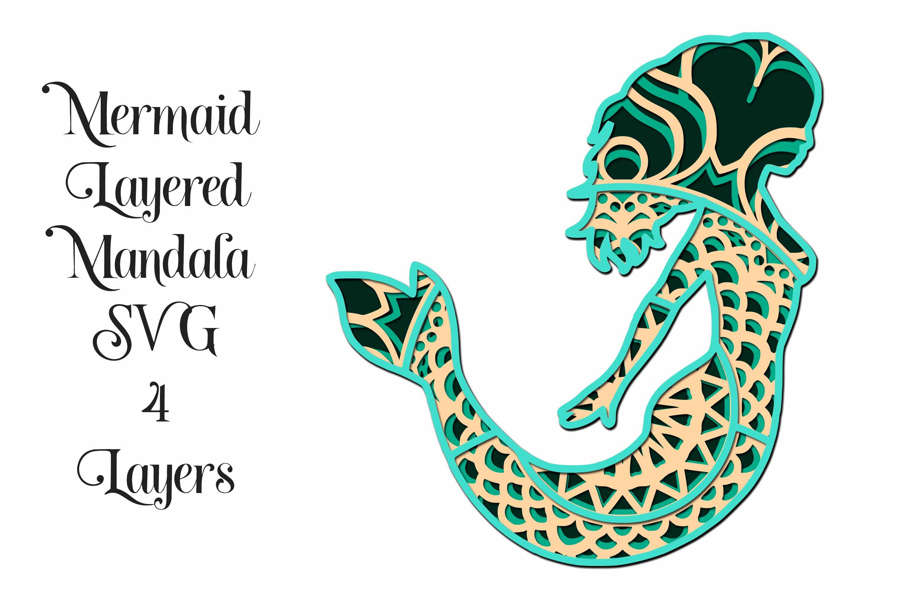Download Mermaid Mandala Layered Svg So Fontsy