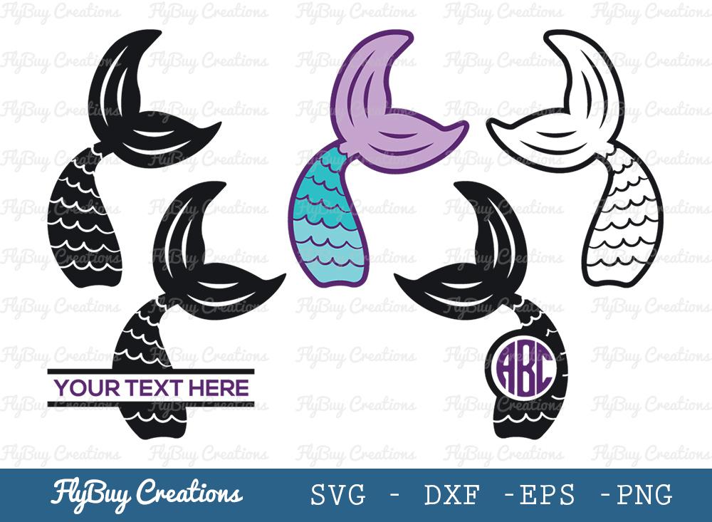 Mermaid Svg Cut File Mermaid Tail Cute Mermaid Sea Beach Mermaid Monogram Circle Monogram Split Monogram So Fontsy