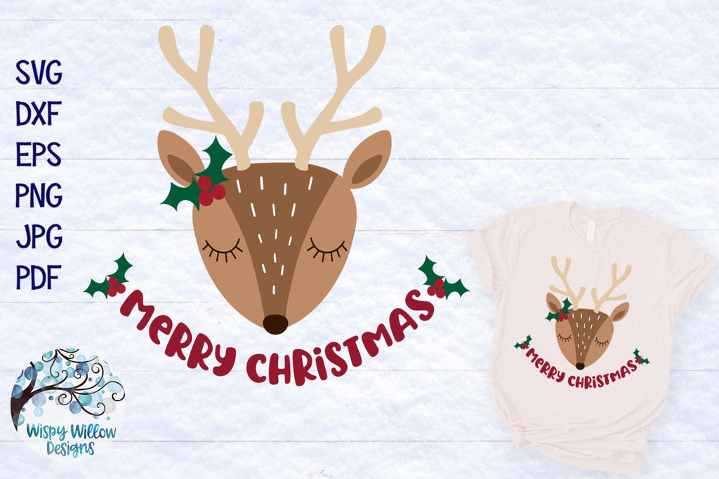 Merry Christmas Reindeer SVG - So Fontsy