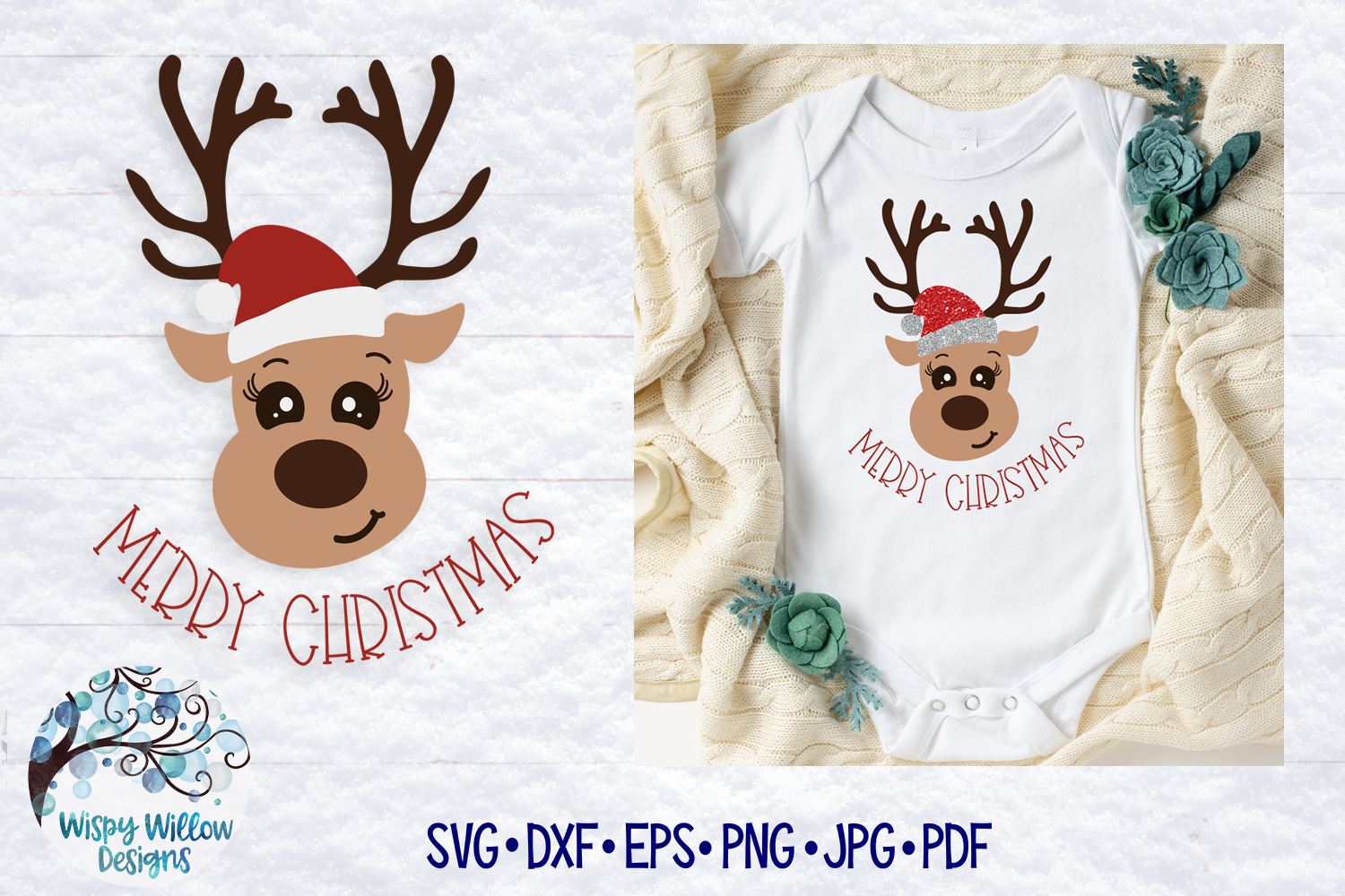 Download Merry Christmas Reindeer Svg So Fontsy