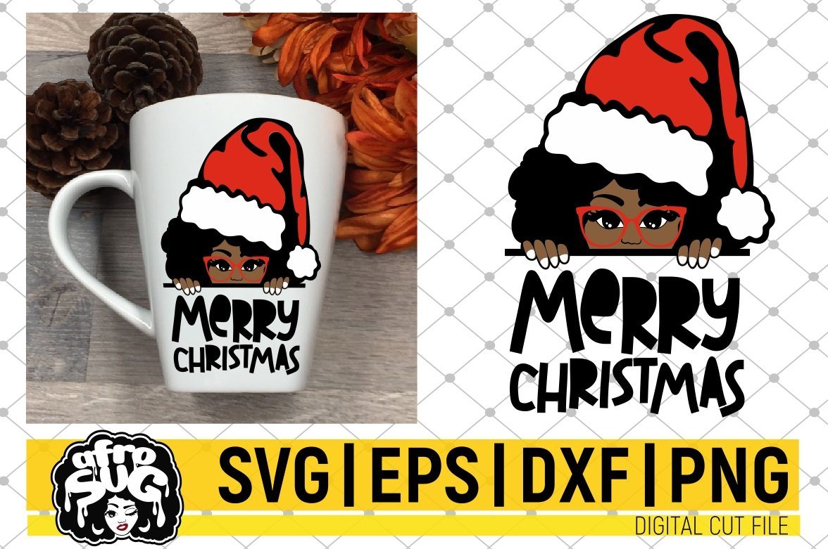 Black woman svg Svg file Merry Christmas svg Afro svg ...