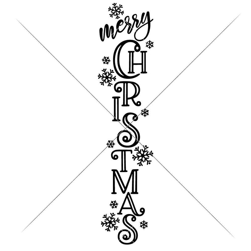 Merry Christmas  vertical Christmas SVG for long door sign  So Fontsy