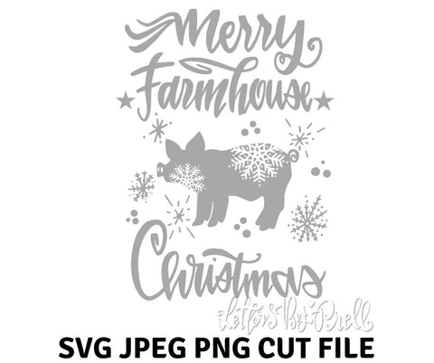 Download Merry Farmhouse Christmas Pig So Fontsy