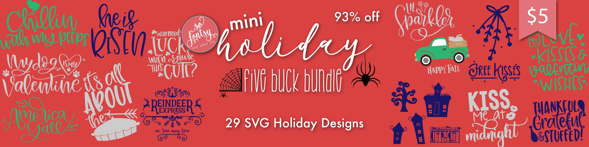 Download Mini Holiday Svg Bundle So Fontsy
