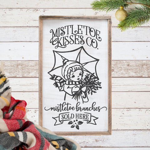 Download Mistletoe Kisses Co Mistletoe Branches Sold Here Vintage Christmas Svg So Fontsy