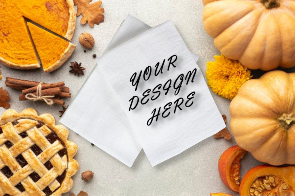 Download Mockup Kitchen Towel, White Towel, Thanksgiving, Autumn ...