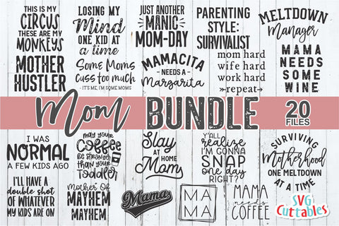 Download Mom Bundle Svg Mom Svg Bundle Svg Dxf Eps Png Funny Mom Svg Mothers Day Silhouette Cricut Digital File So Fontsy