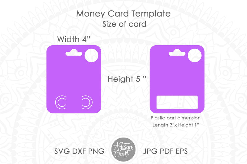 Money holder card SVG, money card template So Fontsy