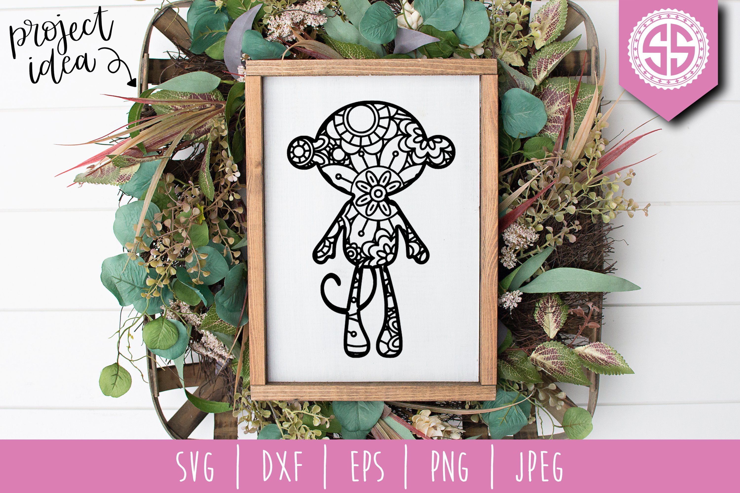 Download Monkey Mandala Zentangle So Fontsy