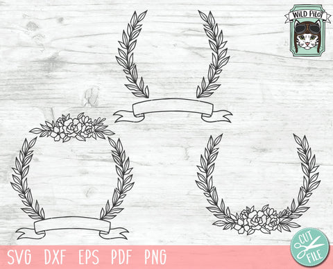 Download Flower Monogram Frame Svg Cut File So Fontsy