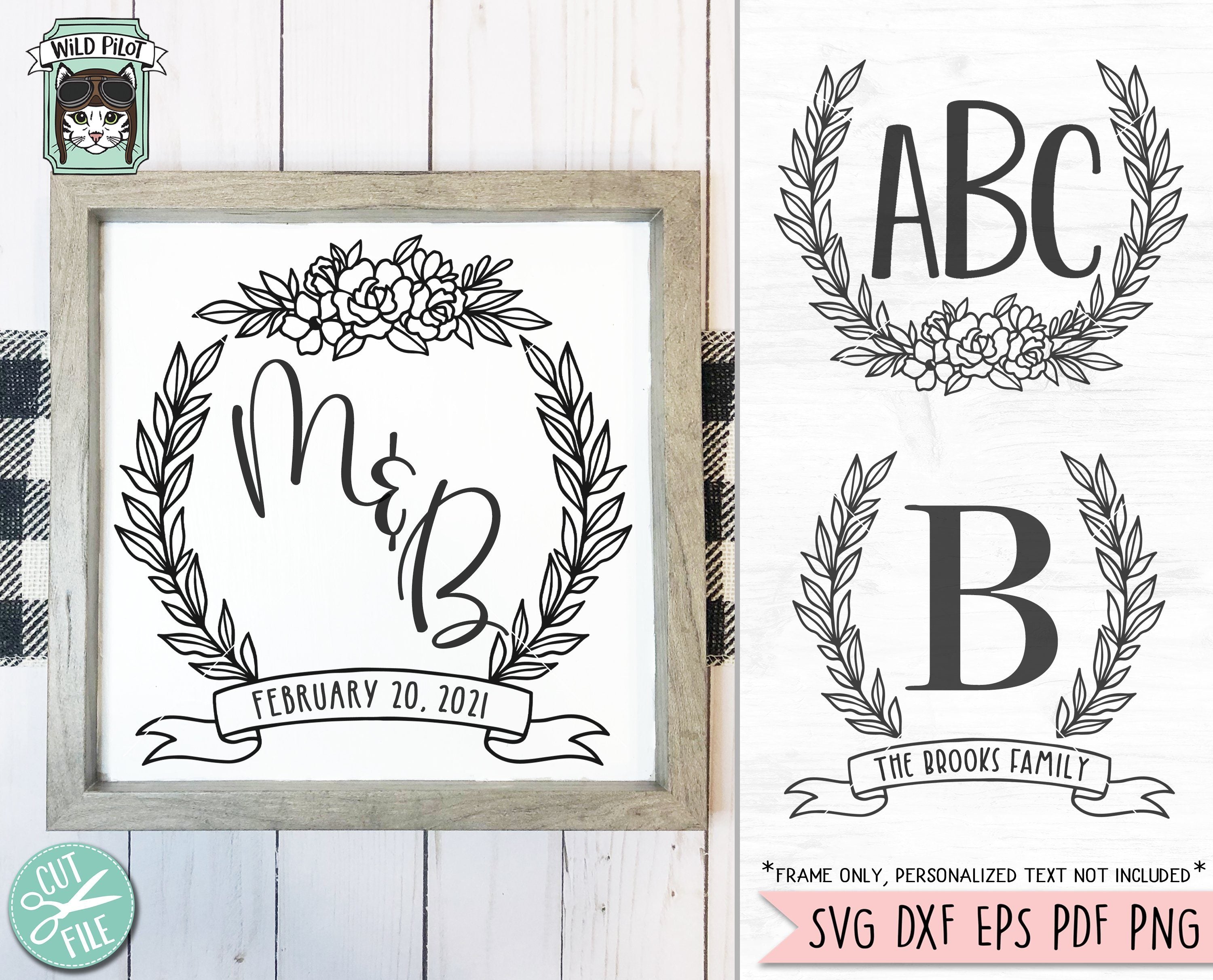 Download Flower Monogram Frame Svg Cut File So Fontsy