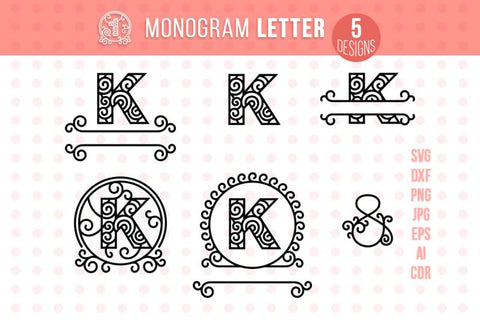 Monogram Letter K - So Fontsy