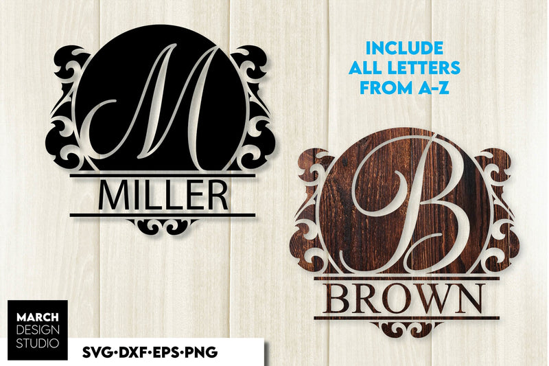 Monogram SVG, Split Monogram SVG, Monogram Letter SVG, Monogram ...