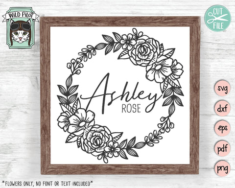 Download Floral Wreath Monogram Frame Svg Cut File So Fontsy