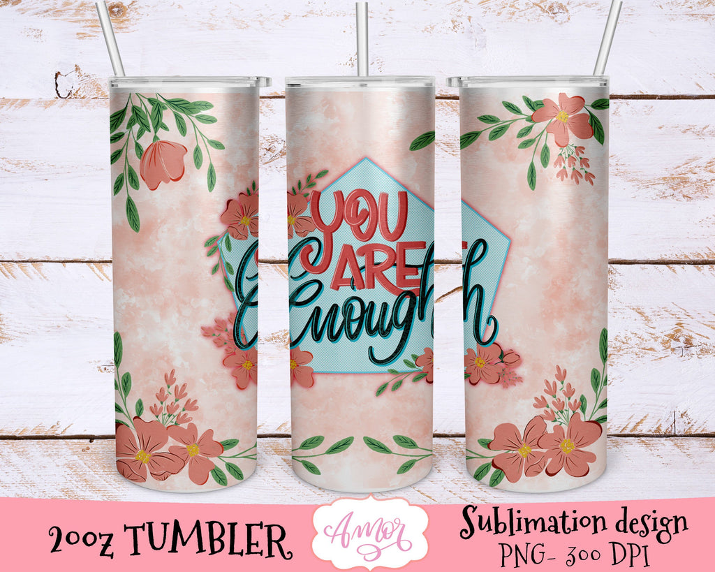 Motivational 20 oz tumbler sublimation design - So Fontsy