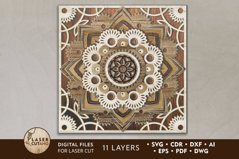 Download Multilayer Laser Cut Files Mandala Sign Svg 3d Designs So Fontsy