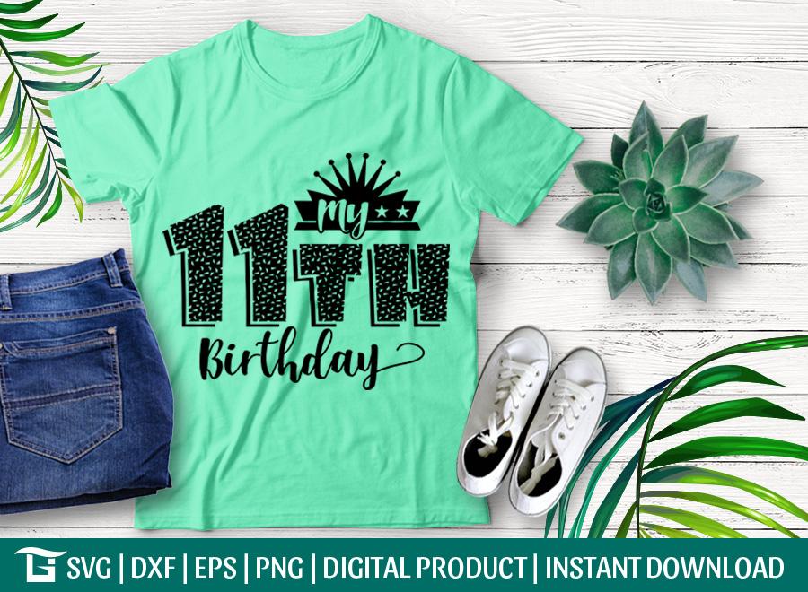 Download My 11th Birthday Svg Cut File Princess Birthday Party Svg Birthday Balloon Svg Birthday Svg Kids Svg Tshirt Design So Fontsy