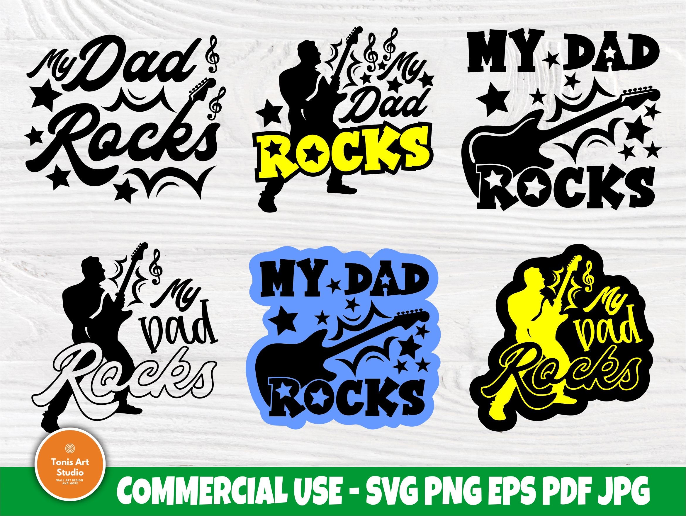 Download My Dad Rocks Svg Guitar Svg Fathers Day Svg File So Fontsy