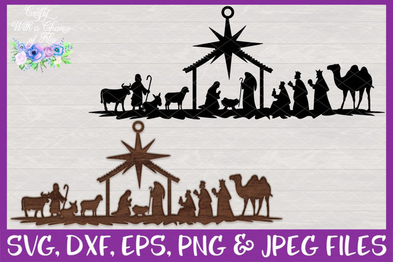 Download Nativity Scene SVG - Laser Cut Christmas Ornaments - So Fontsy