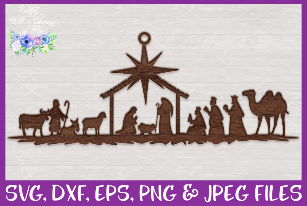 Download Nativity Scene SVG - Laser Cut Christmas Ornaments - So Fontsy