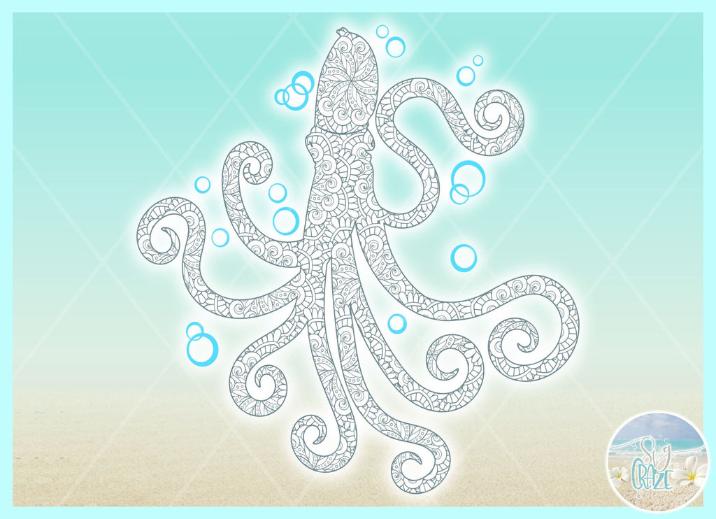 Download Octopus Mandala Zentangle Svg Dxf Eps Png Pdf Files - So ...