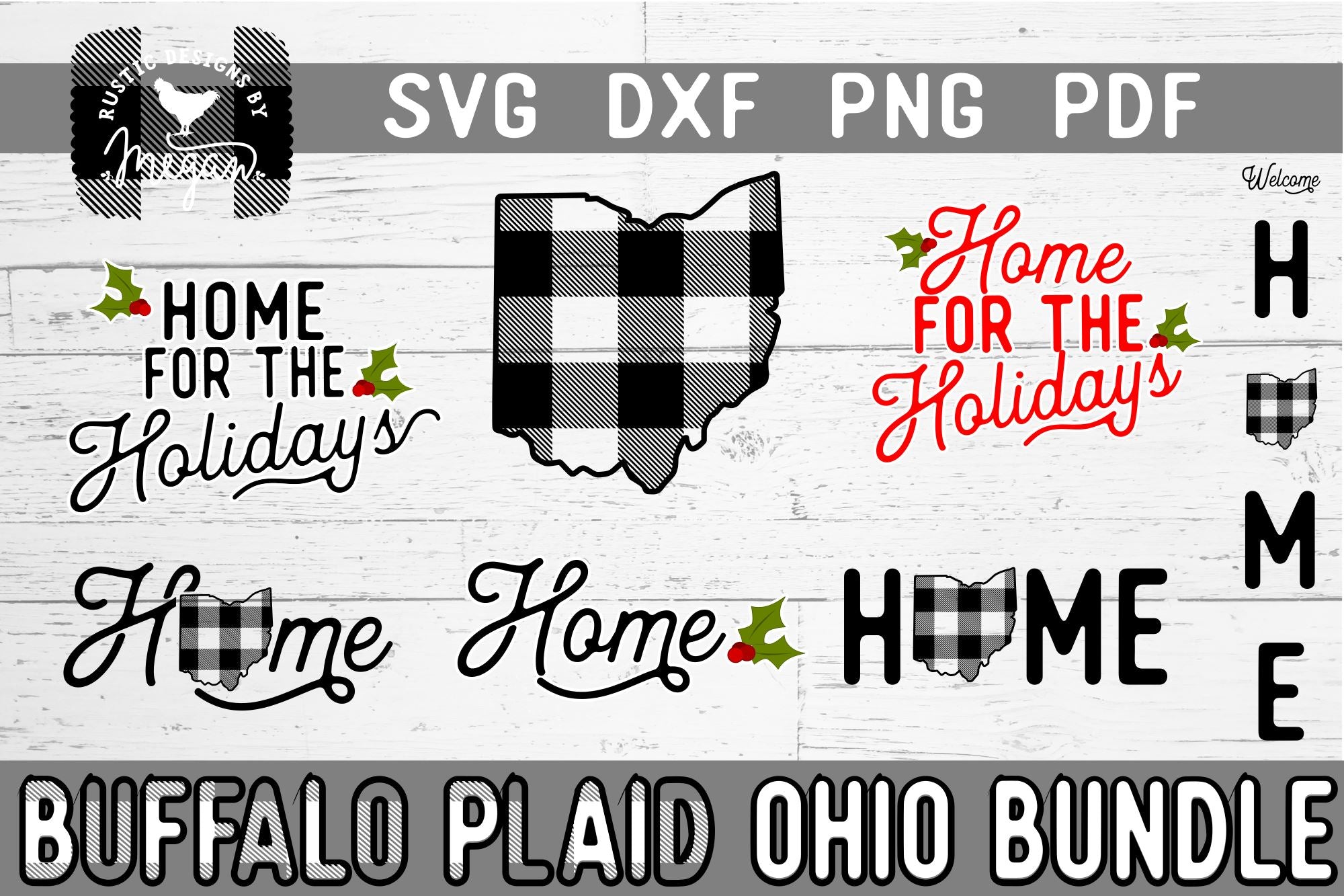 Ohio Buffalo Plaid Christmas Svg Bundle So Fontsy