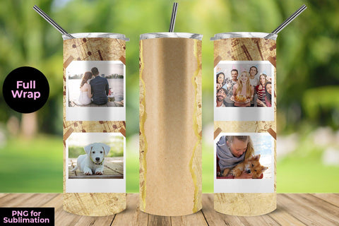 Old Sheet Music Photo 20oz Skinny Tumbler Wrap Template for Sublimation ...