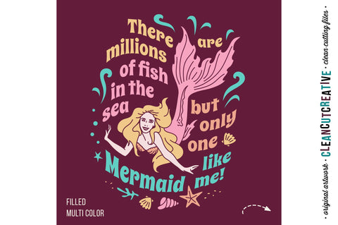Download Only One Mermaid Like Me Funny Mermaid Quote Svg File So Fontsy