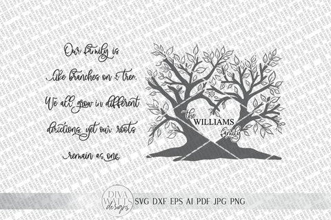 Download Our Family Is Like Branches On A Tree Svg Farmhouse Sign Design Hand Drawn Family Tree Dxf And More So Fontsy