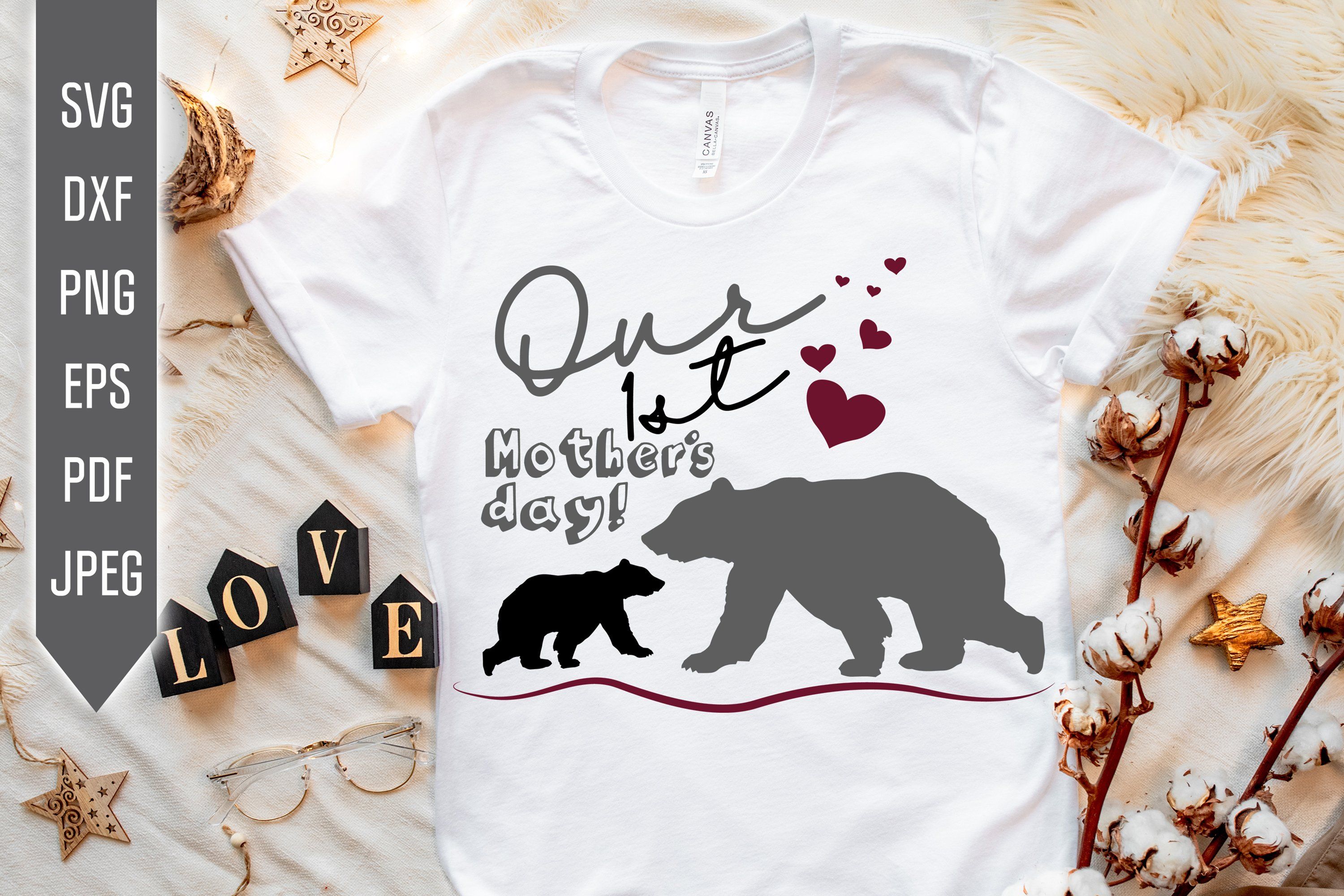 Download Our First Mother S Day Svg 1st Mother S Day Svg Mama Bear Svg Baby Bear Svg Mothers Day Shirt Cricut Silhouette Sublimation Iron On So Fontsy