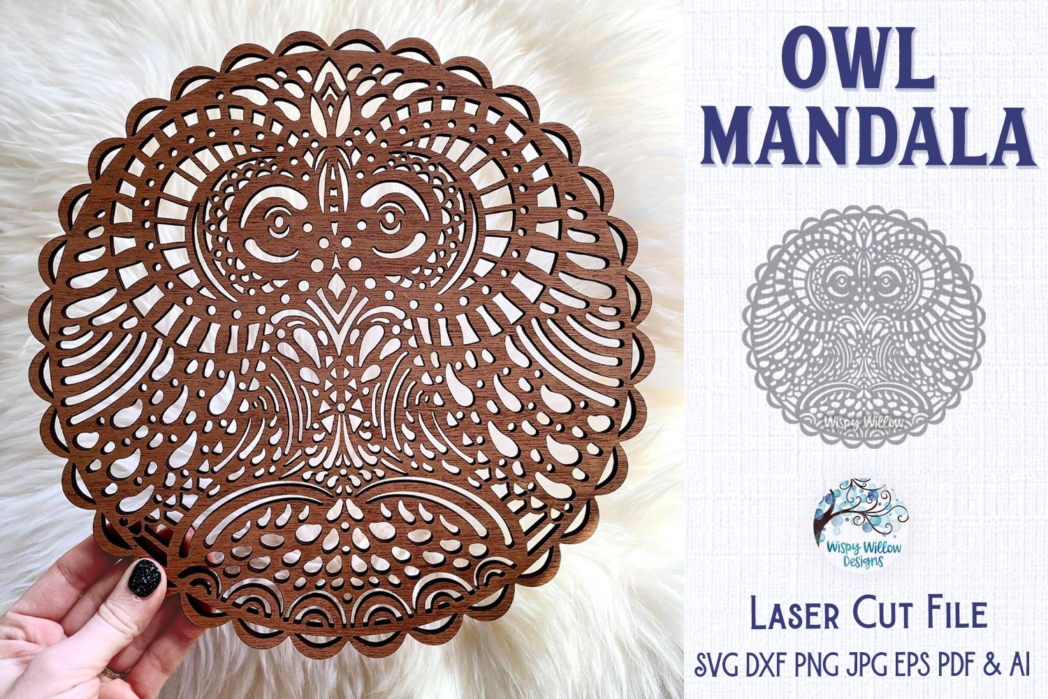 Download Owl Mandala For Glowforge Or Laser Cutter Svg So Fontsy