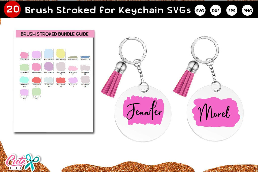 Download Paint Brush Stroke keychain SVG Bundle for crafters - So ...