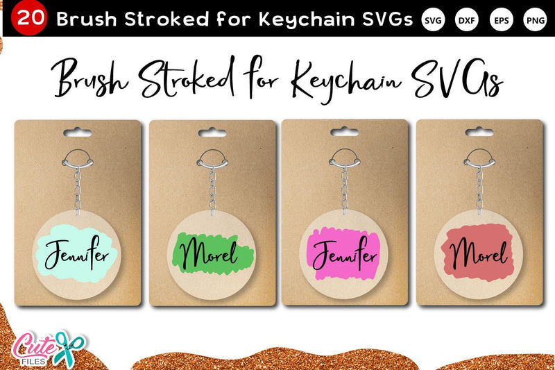 Download Paint Brush Stroke keychain SVG Bundle for crafters - So Fontsy