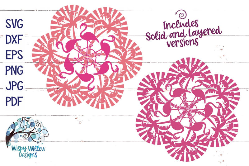 Download Palm Tree and Flamingo Mandala SVG - So Fontsy