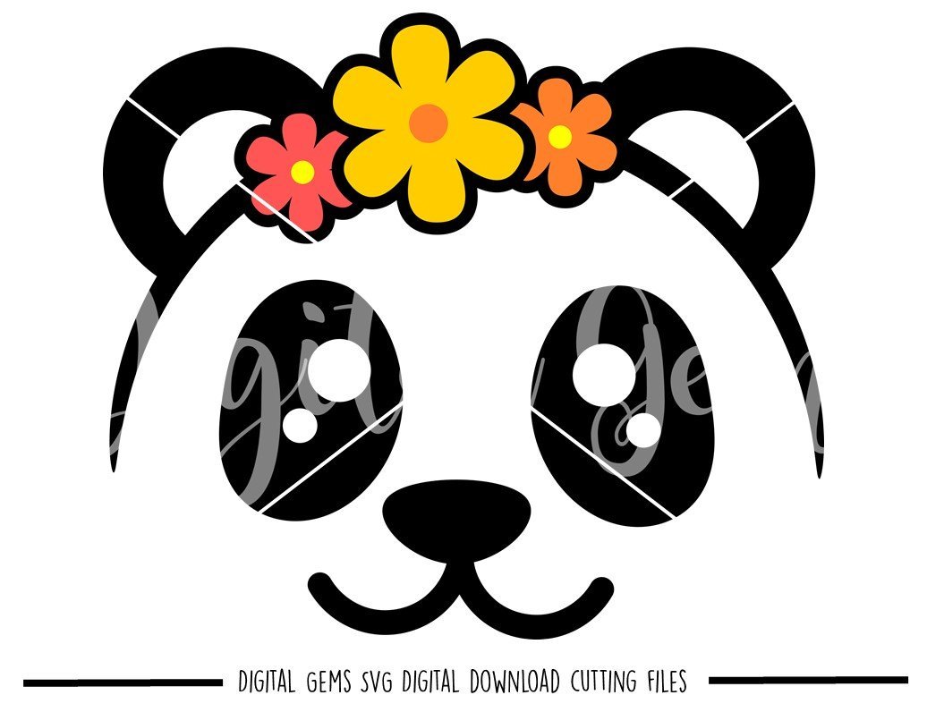 Panda Face Svg Dxf Eps Png Files So Fontsy