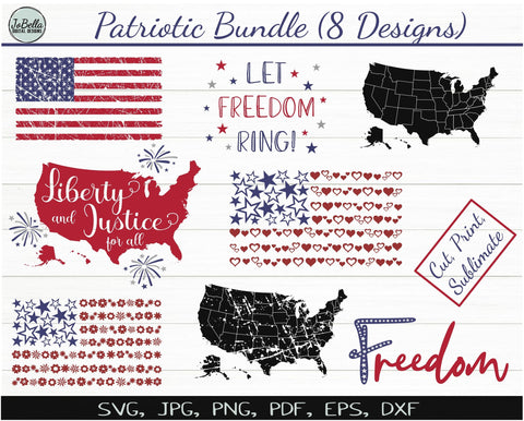 Patriotic Svg Bundle Sublimation Designs And Printable July 4th Decorations So Fontsy