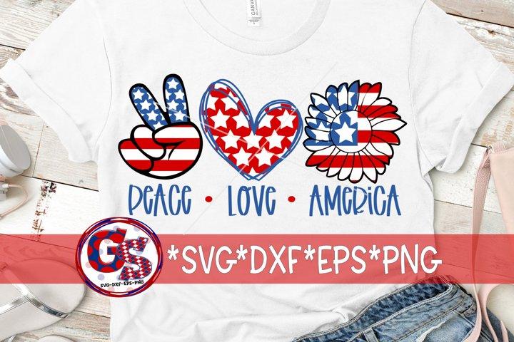 Download Peace Love America Sunflower-SVG DXF EPS PNG - So Fontsy