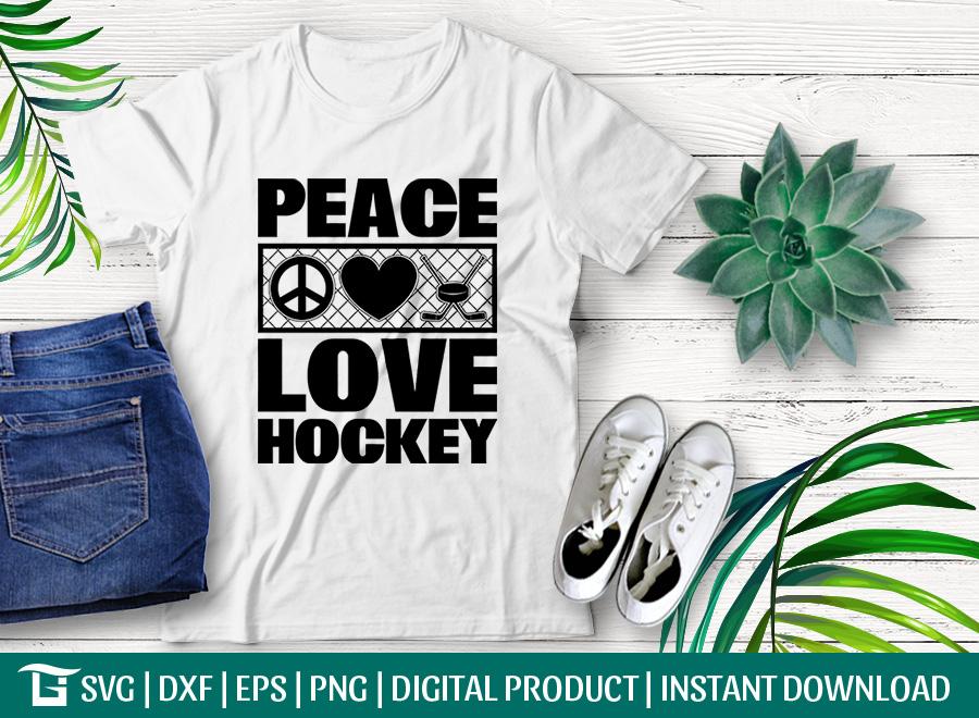 Download Peace Love Hockey Svg Cut File Hockey Love Svg Hockey Lover Design Svg Peace Svg Tshirt Design So Fontsy