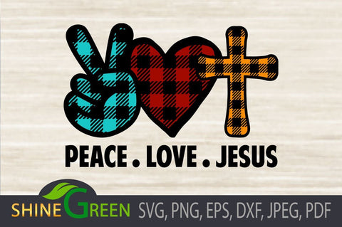 Download Peace Love Jesus Plaid Christmas Svg Png Dxf So Fontsy