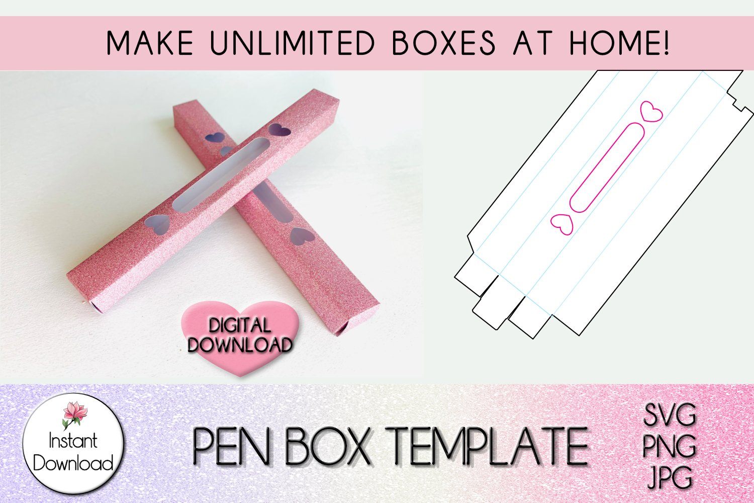 Download Pen Box Svg Pen Box Template Customizable Pen Box Cut File Custom Pen Box So Fontsy