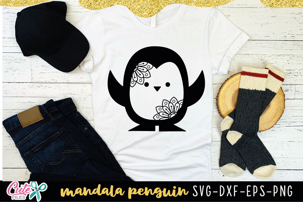 Download Penguin with mandala, winter SVG cut file for crafters ...