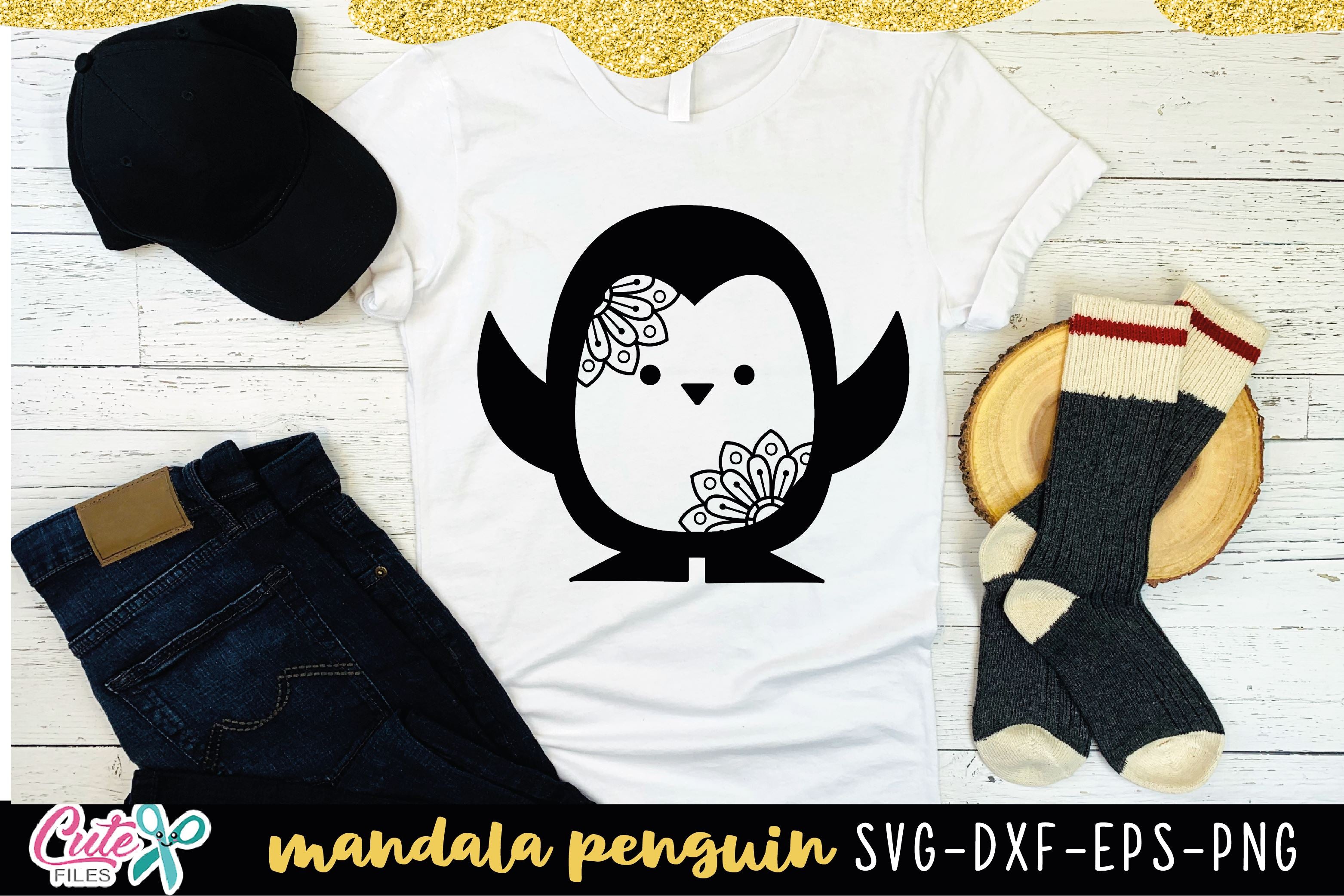 Download Penguin With Mandala Winter Svg Cut File For Crafters So Fontsy