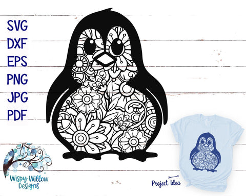 Download Penguin Zentangle Svg Animal Mandala Svg Cut File So Fontsy