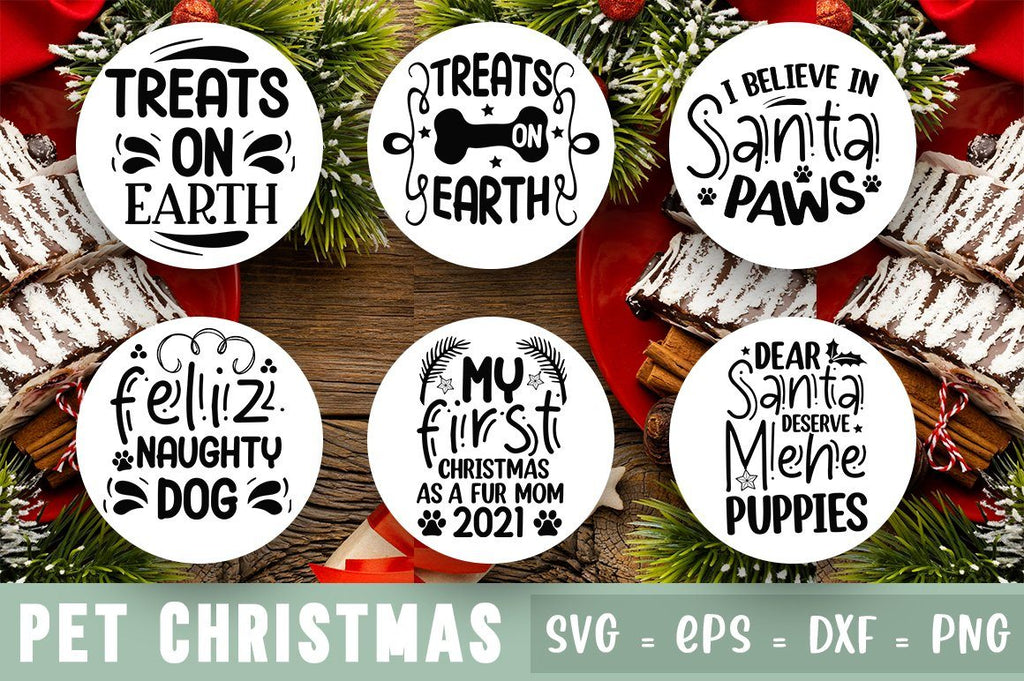Pet Christmas SVG Bundle.Holiday Dog Bandana svg bundle, - So Fontsy