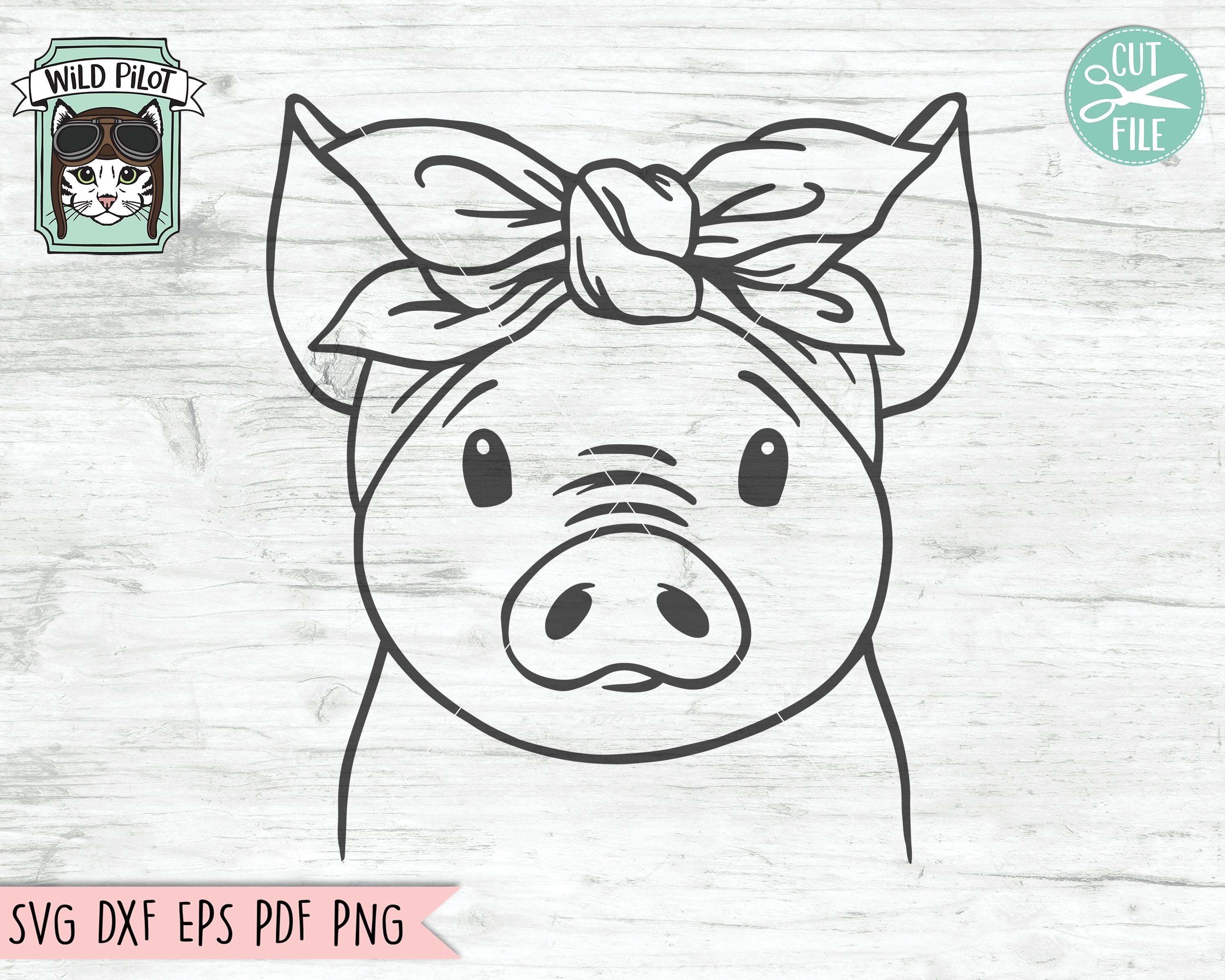 Pig Bandana Svg Cut File So Fontsy