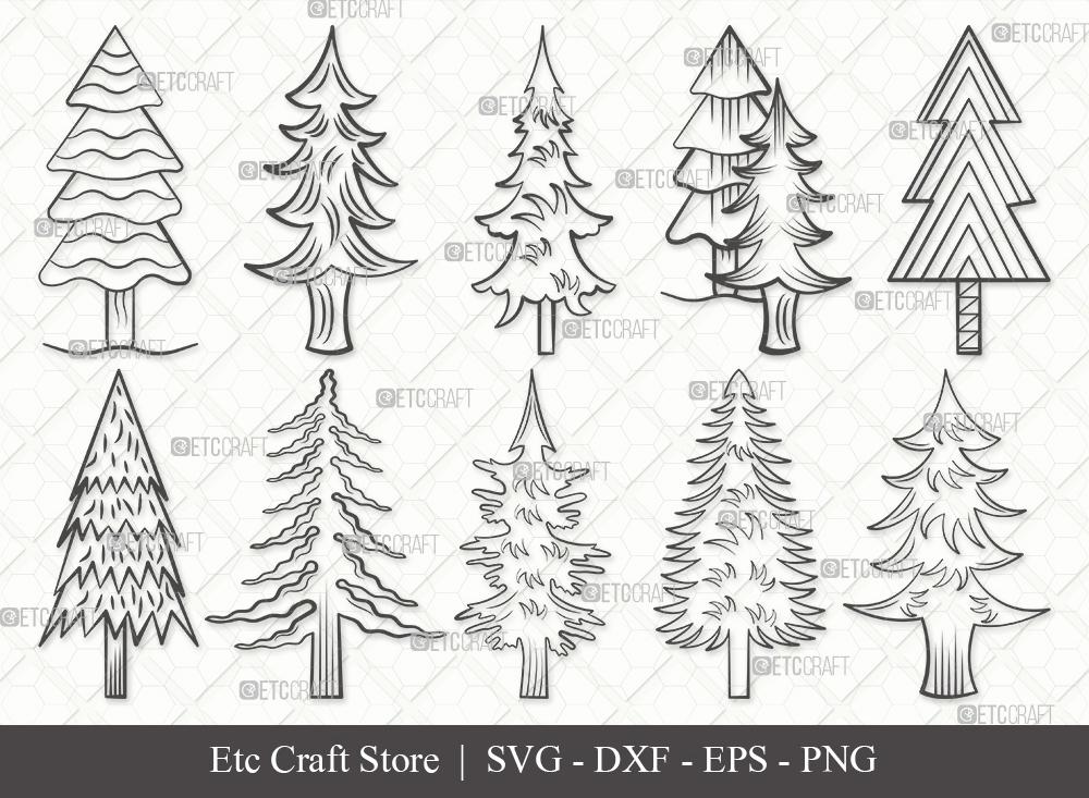 Download Pine Tree Outline Svg Cut File Pine Svg Tree Svg Christmas Tree Svg Bundle Eps Dxf Png So Fontsy