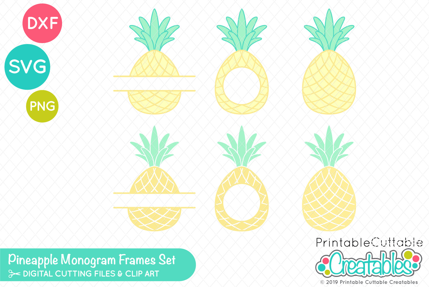 Download Pineapple Monogram Frames Svg Set So Fontsy