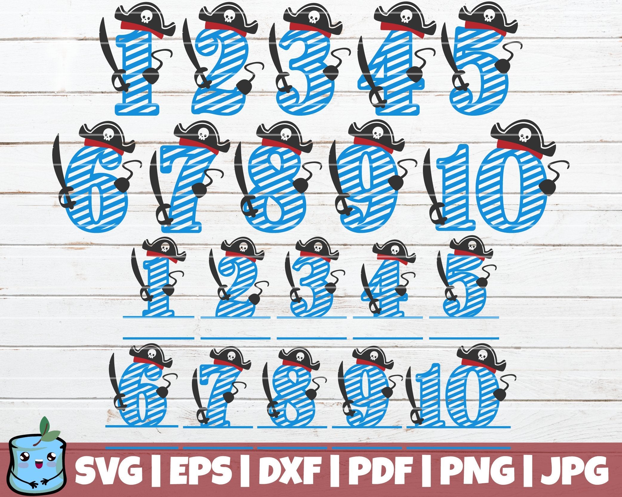 Download Pirates Birthday Numbers Svg Bundle So Fontsy