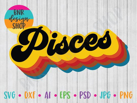 Download Pisces Svg File Horoscope Svg Retro Svg Vintage Svg Svg Cut File For Cricut Cutting Machines And Vinyl Crafting So Fontsy